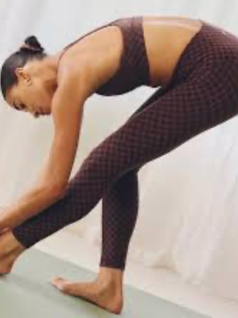Lululemon Align Jacquard Matching Set Brown Black Leggings Sports Bra Yoga - Picture 2 of 5